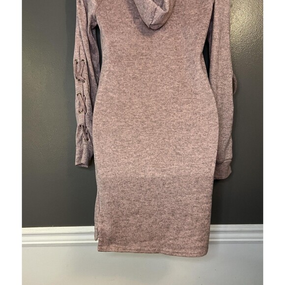 Love New York Hoodie Dress Womens Small Pink Brooklyn Athletics NYC Lace Up - Picture 8 of 10